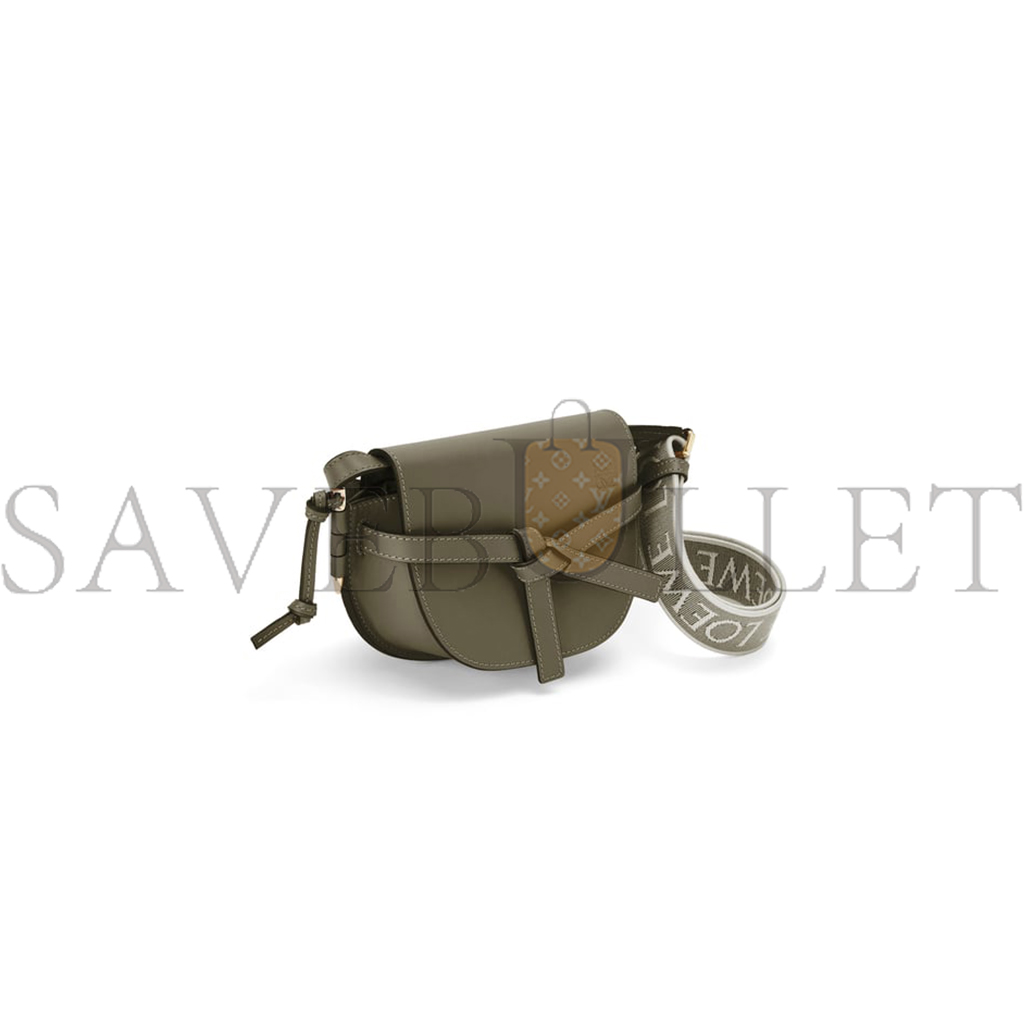 LOEWE MINI GATE DUAL BAG IN SOFT CALFSKIN AND JACQUARD A650N46X13  (21*12.5*9.5cm)